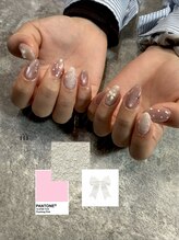 ピンク × レース × ドット