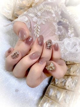 ボガスティーズネイル 鶴見店/うる艶 上品ツイード◎/パーツ別