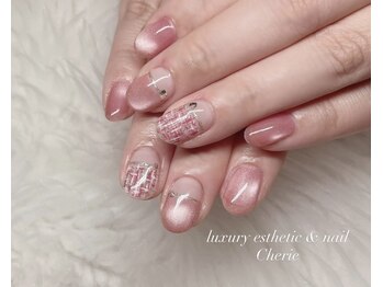 ツイード×マグネットネイル