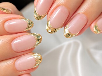 リアーナネイル(LianA Nail)の写真/”透明感×輝きで指先を魅力的に◎”【オフ込】指先キラッと*上品ガラスフレンチ￥6880→/5720