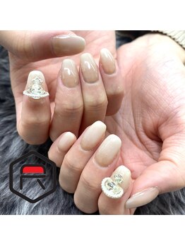 東海最大級ネイルサロン by レディスペネイル 名駅店/ワンカラービジュ2つ付き