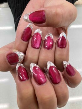 ネイルサロン きらら 藤沢本店/アプレ長さ出し/ガラスフレンチ