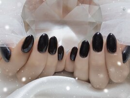 推しカラーのワンカラーネイル