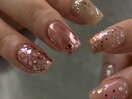 ピンク ミラー シルバーネイル