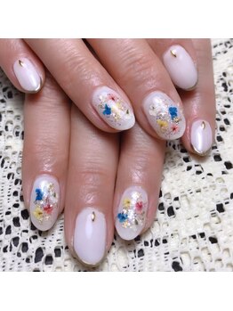 プライベートサロンアリュール(Private Salon Allure)/ドライフラワーで春ネイル♪
