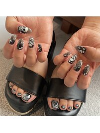 ブラック×スカルネイル