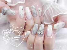 ル ミリィ(le milre)/リボン×チェックネイル