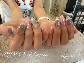 マグネット×ミラーネイル