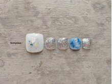 シンプリー ネイルアンドアイラッシュ 祖師谷大蔵店(Simpliee Nail&Eyelash)/【フット】タイダイ／シェル