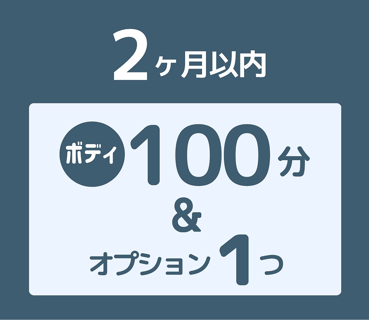 ボディ100分＆オプション1個で￥15500→￥14300【前回より２ヶ月以内の再訪】