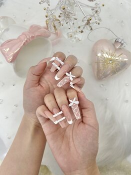 ルボンネイル(lebon nail)/バレエコアネイル/ちひろ