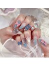 【ピンク×ブルーリボン】