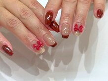シ ベル 江坂店(Ci belle)/ボルドーフレンチ/リボンネイル