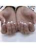 ご新規様限定 HANDフレンチ(クリアベース)￥4,620 オフケア込み