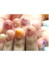 わたしのネイルとよもぎ蒸し/押し花ネイル