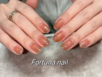 フォルトゥーナ 神田(Fortuna)/オレンジベースフラッシュネイル