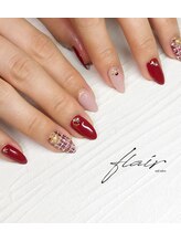 フレア(flair)/ツイード×ボルドー