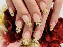 ダブルネイル(Double Nail)/【ほり】アニマル柄フレンチ