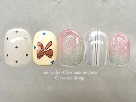 【色鉛筆リボンネイル】