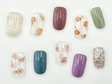 ネイルサロン クイール 小山店(NAIL SALON QUILL)/ほんわかインクフラワーネイル