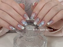 エコー(Echo)/推しカラー水色マグネットネイル