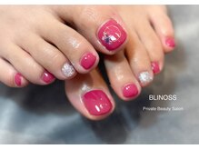 ブリノス(BLINOSS)/ピンク×ラメ☆フットネイル
