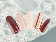 シューズネイルプロデュース/秋色ストライプデザイン