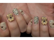 ネイルアンドアイラッシュスタジオ シュシュ(chouchou)/クマさんパーツ・ツイード