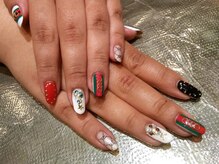 オーロラ(AurorA)/グッチ風クリスマスネイル