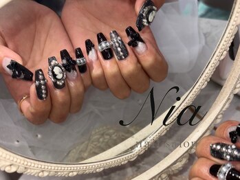 ニア ネイルサロン 大阪駅前第2ビル(Nia)/モノクロネイル