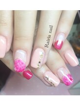 ライリアネイル(Rairia nail)/赤マーブルネイル