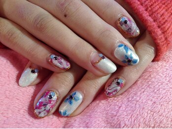 マーブル×フラワーデザイン