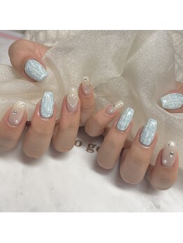 アイリッシュネイル 久屋大通店(Irish Nail)/ホワイト×ブルー