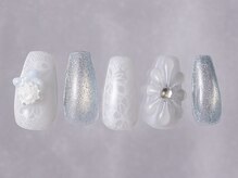 ジェミーネイル シンジュク(Jemiy nail shinjuku)/ぷっくりフラワーレース¥8480