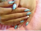 ティファニーブルーりぼんネイル