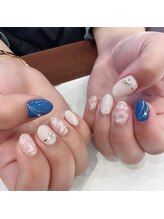 ハーティーネイル hearty nail 溝の口店/マーブルネイル