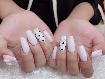 レアネイル 新宿(le'a nail)/ピンクドットネイル