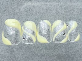 黄色ラメうねうね夏¥7500