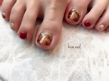 ハイブネイル(Hive nail)/秋フットネイル