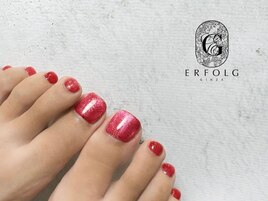 赤マグネットフットネイル