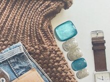 シエル ネイルズ(CIEL NAILS)/ 9月 フット 定額アート3