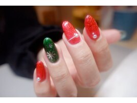 red×green クリスマスネイル