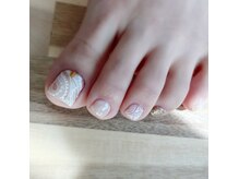 スターリングネイル(Staring nail)の雰囲気（レースよりもカジュアルな春フットネイル※フットフリーデザイン）