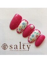 ネイルアンドアイラッシュサロン ソルティ 寺田町(salty)/刺繍ネイル