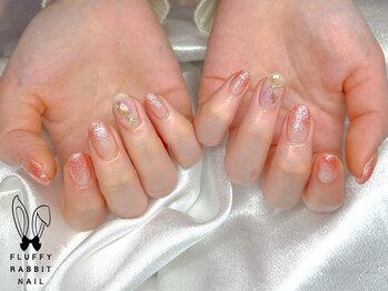 フラッフィーラビットネイル(fluffy rabbit nail)/ラメグラ春ネイルニュアンス