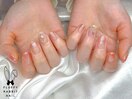 ラメグラ春ネイルニュアンス