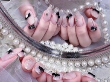 アイドールネイル(iDoll Nail)/ピンク×ブラックネイル