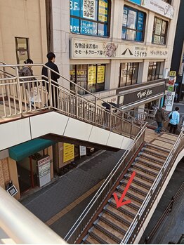 ヨサパーク ル スリール 松戸西口店(YOSA PARK le sourire)/階段降りてセブンイレブン前に。
