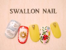 スワロンネイル(SWALLON NAIL)/刺繍柄ネイル