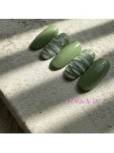 ユウネイル(YOU由NAIL)/ピスタチオ×立体アートネイル